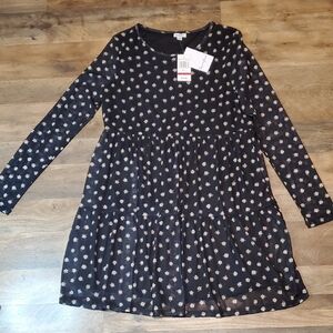 NWT love, Fire Large Midnight Black Flower Womens Dress